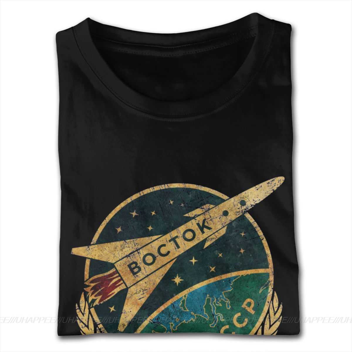 Novelty CCCP Soviet Vostok Russia Po T Shirts Men's 4XL Black ees Shirt 210629
