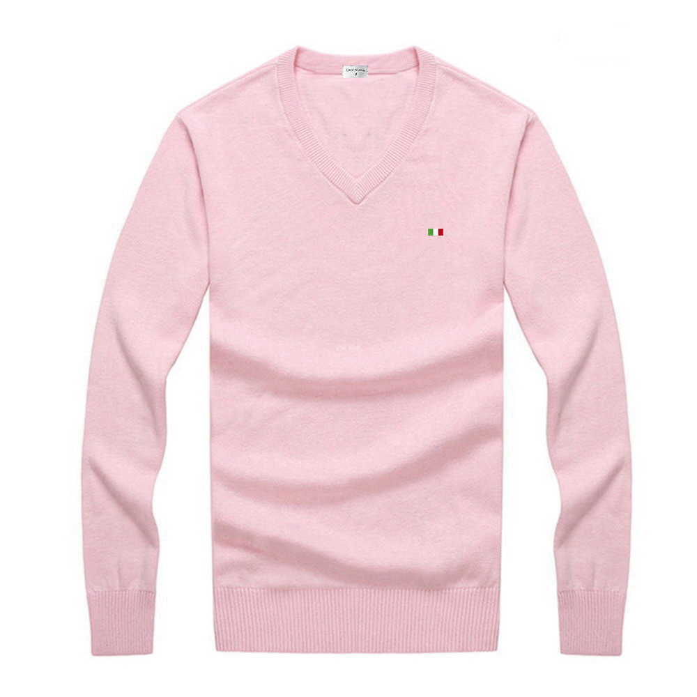 2021 New Flag Embroidery 100% Cotton Sweaters Men Solid Color Slim Fit Jumpers Knitred V Neck Autumn Casual Men Clothes Y0907