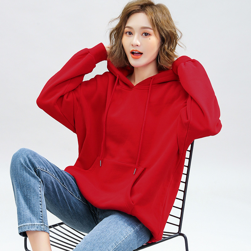 KAFAKACE Women Hoodies & Sweatshirts Basic Thickening Solid Tops&Tees Casual Hoodies Long Sleeve Sweatshirts New Pullover 201102
