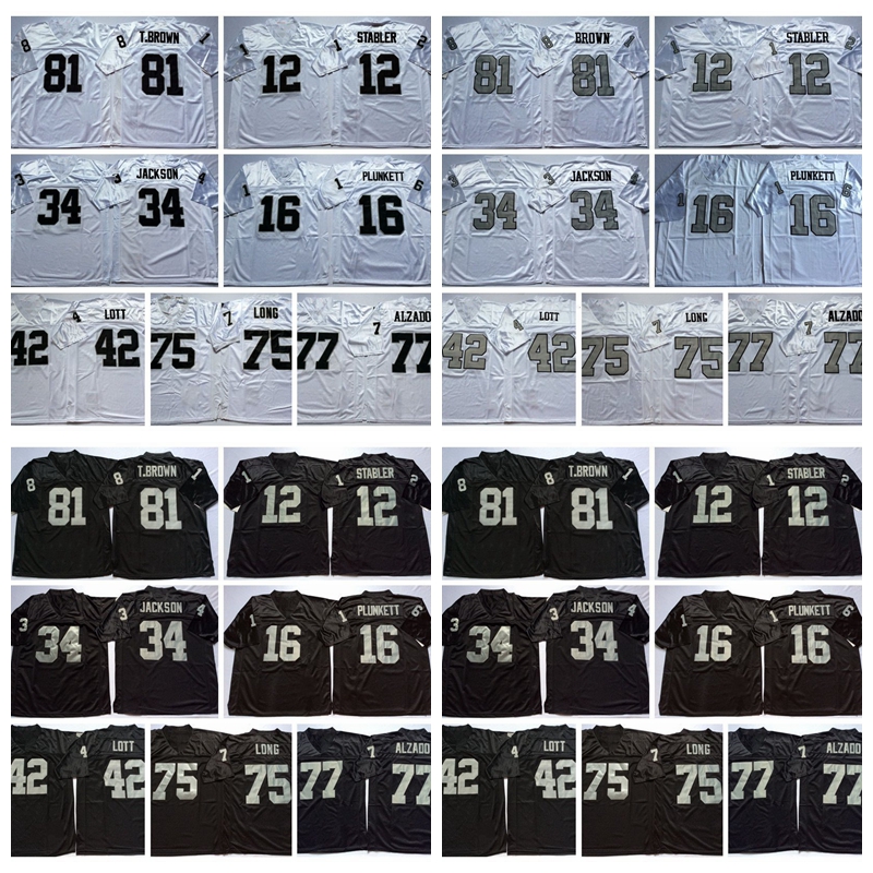 Oakland Raiders Vintage 12 Ken Stabler 16 Jim Plunkett 34 Bo Jackson Ronnie Lott 75 Howie Long Lyle Alzado Tim Brown Football Jersey, Black;red
Oakland Raiders Vintage 12 Ken Stabler 16 Jim Plunkett 34 Bo Jackson Ronnie Lott 75 Howie Long Lyle Alzado Tim Brown Football Jersey, Black;red