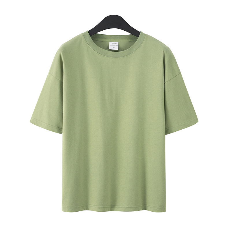 Summer T-Shirts Women Short Sleeve Lovers T shirt 100% Cotton Loose Lady Tops Tees Casual Solid Color Plus Size White 210306