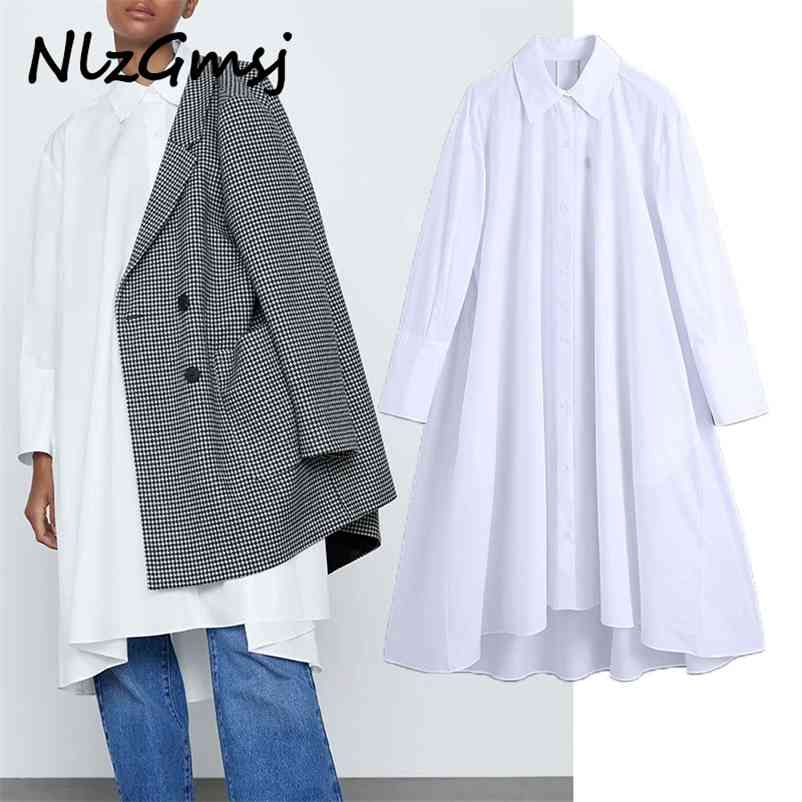 Blouse Women Spring White Shirts Oversized Fashion Lapel Casual Solid Long Sleeve Buttons Asymmetrical Top 210628, As picture
Blouse Women Spring White Shirts Oversized Fashion Lapel Casual Solid Long Sleeve Buttons Asymmetrical Top 210628, As picture