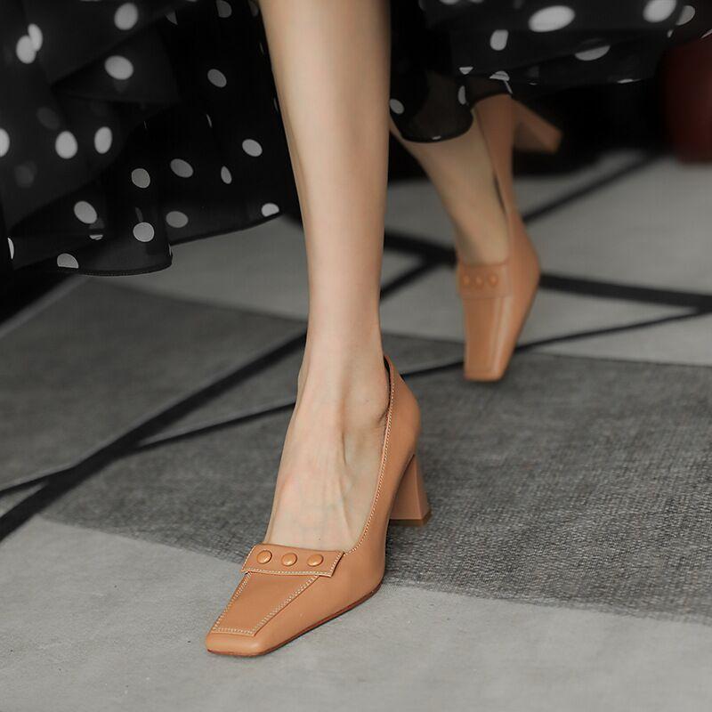 Dress Shoes 2021 Spring High Heels Pumps Elegance Square Toe Office Lady Leather 7 Cm, White
Dress Shoes 2021 Spring High Heels Pumps Elegance Square Toe Office Lady Leather 7 Cm, White