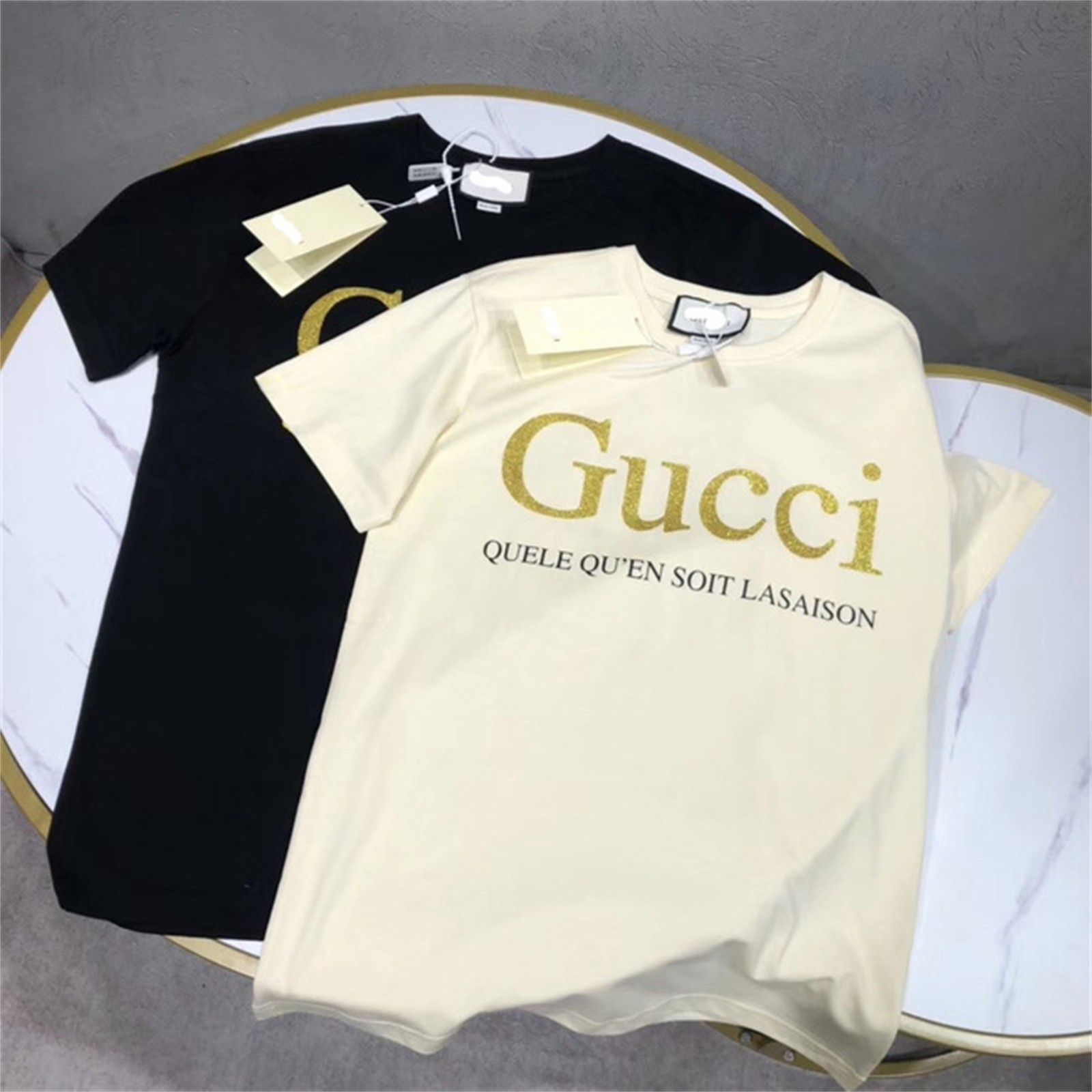 European T-shirt women's 21 summer new heavy industry fashion loose and versatile gilded small fragrance short sleeve women4p, White
European T-shirt women's 21 summer new heavy industry fashion loose and versatile gilded small fragrance short sleeve women4p, White