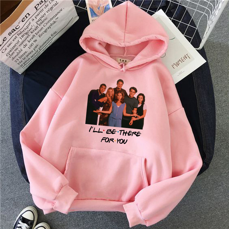 Friends TV show Hand Line Art ulzzang Sweatshirts Oversized Winter Hoodie Kawaii Jumper Outfits Tumblr female Aesthetic Harajuku T200525