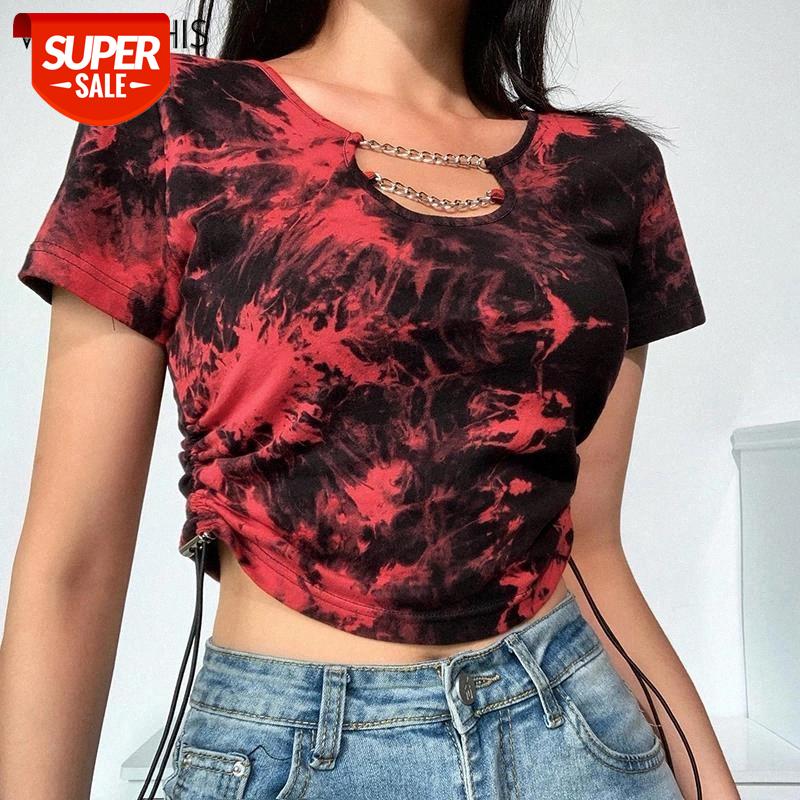 WannaThis O-Neck Short Sleeve Hollow Out Crop Top Women Side Ruched Slim Cropped Tee Elastic Drawstring Summer Tie-dye Color New #Nq8b, White
WannaThis O-Neck Short Sleeve Hollow Out Crop Top Women Side Ruched Slim Cropped Tee Elastic Drawstring Summer Tie-dye Color New #Nq8b, White