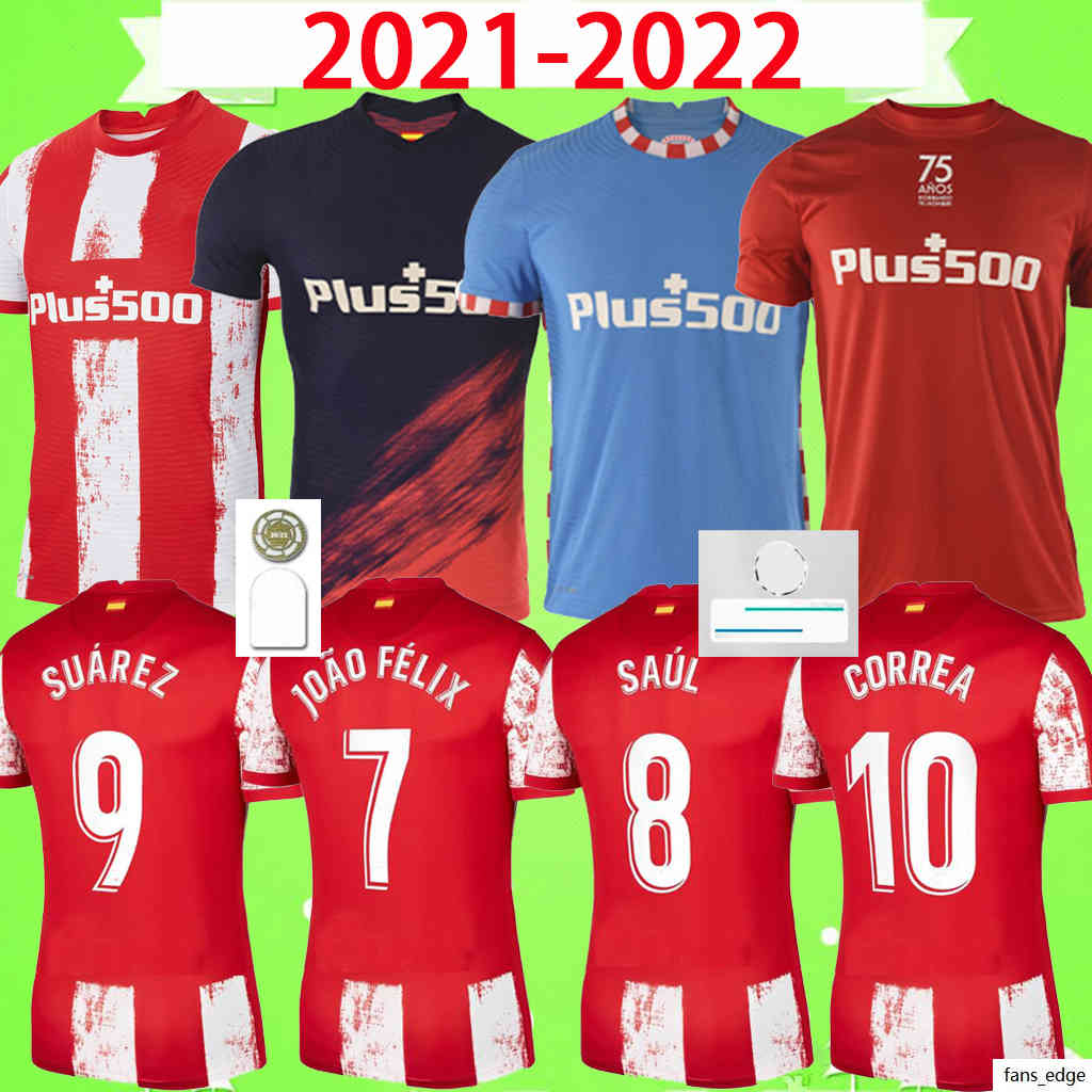 2021 2022 Atletico soccer jerseys 21 22 JOÃO FÉLIX MADRID M. LLORENTE KOKE SAUL SUAREZ Correa Carrasco camiseta football shirts uniforms men, 2020 2021
2021 2022 Atletico soccer jerseys 21 22 JOÃO FÉLIX MADRID M. LLORENTE KOKE SAUL SUAREZ Correa Carrasco camiseta football shirts uniforms men, 2020 2021