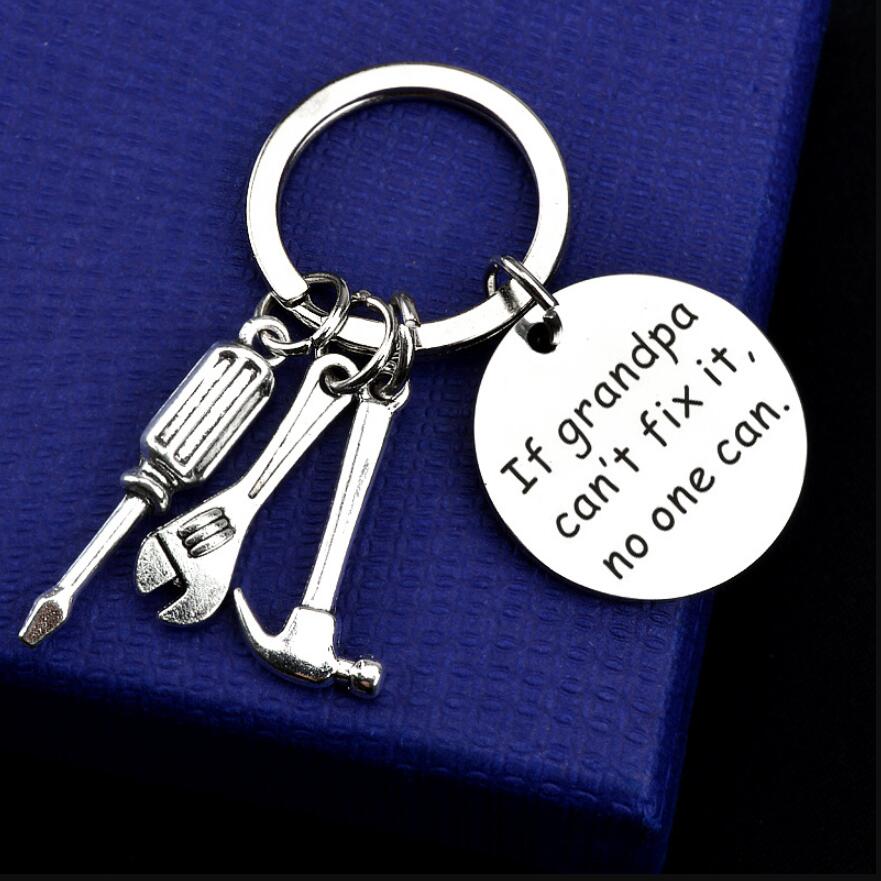 Creative Fathers Day Keychain Fashion Hammer Screwdriver Wrench Tools Keyring Stainless Steel Dad Letter Key Buckle
Creative Fathers Day Keychain Fashion Hammer Screwdriver Wrench Tools Keyring Stainless Steel Dad Letter Key Buckle