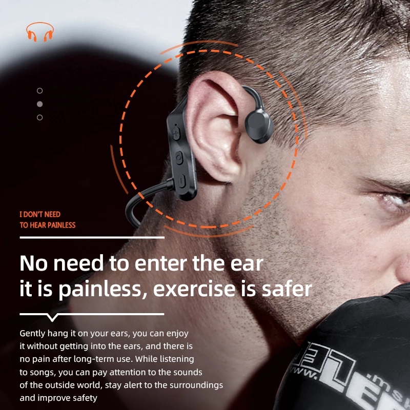 K69 Sound Conduction Bluetooth Earphones Wireless Sports Waterproof Headphones Handsfree Safe for Running Exercise Fitness