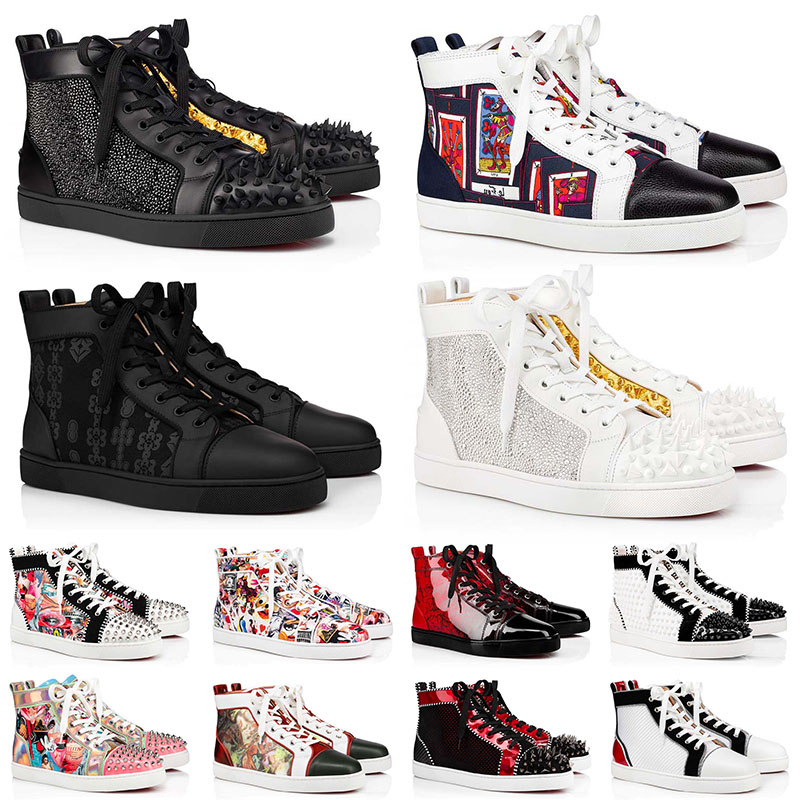 Original Brand Designer Shoes Men Women Red Bottoms Sneakers Black Suede Studded Spikes Golden Fashion Flat Heel Loafers Dress Boots 2021 Tr
Original Brand Designer Shoes Men Women Red Bottoms Sneakers Black Suede Studded Spikes Golden Fashion Flat Heel Loafers Dress Boots 2021 Tr