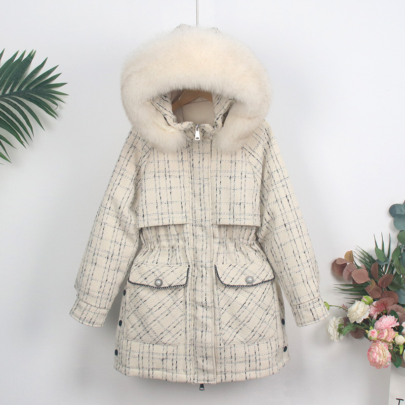 OFTBUY 2021 New Winter Jacket Women Real Natural Fox Fur Collar Hooded 90% White Duck Down Plaid Coat Thick Warm Loose Outerwear, Full white
OFTBUY 2021 New Winter Jacket Women Real Natural Fox Fur Collar Hooded 90% White Duck Down Plaid Coat Thick Warm Loose Outerwear, Full white