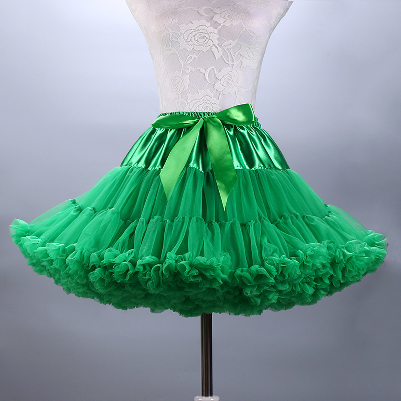 Fluffy Women's Tutu Skirt Adult Tulle Short Petticoat with Ruffles 12 Colors 210309