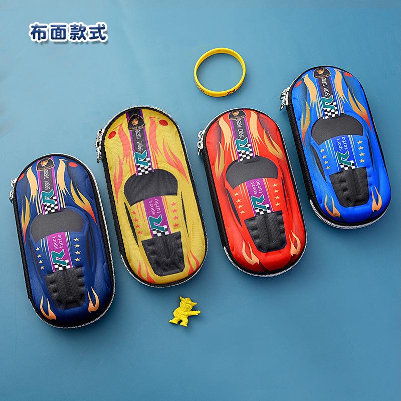 Pencil Cases 3D Racing Car Cartoons School Case For Children Stationery Box EVA PU Plastic Pen Boy Cute Bag