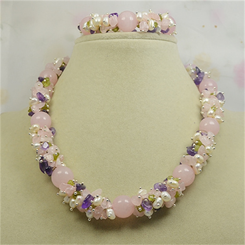 Stone Necklace Bracelet ,Pink Olivine Pearl Mixes Dangle , Handmade Perfect Gem Jewelry.
Stone Necklace Bracelet ,Pink Olivine Pearl Mixes Dangle , Handmade Perfect Gem Jewelry.