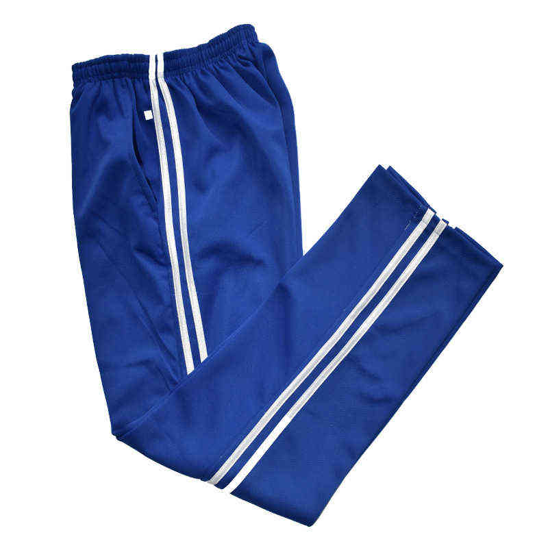 Spring Summer Men's Casual Sweatpants Men Basic Trousers Tracksuit Side Stripe Slim Breathable Sportswear Track Pants 211112