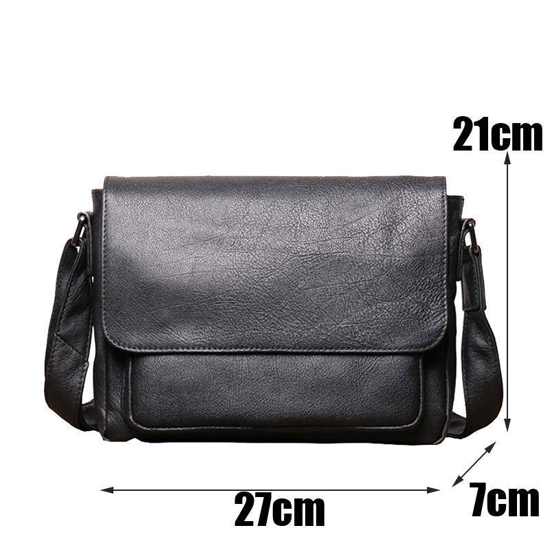 All-match AETOO Fashion Men's Leather Shoulder Bag, Casual Stiletto Bag