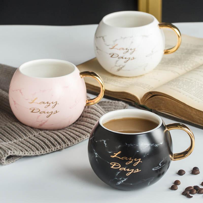 530ml Large Letter Mugs With Gold Handle Ceramic Marble Pattern Cups Kitchen Office Drinkware Creative Coffee Milk Water Mug Cup, White
530ml Large Letter Mugs With Gold Handle Ceramic Marble Pattern Cups Kitchen Office Drinkware Creative Coffee Milk Water Mug Cup, White