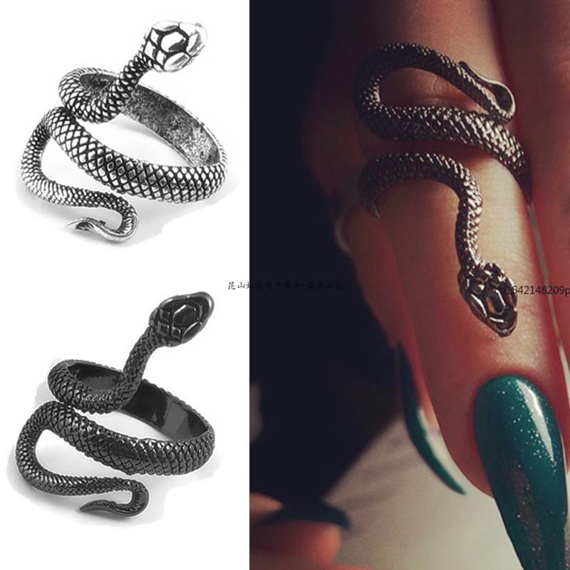 Cluster Rings Snake Black Silver Color Metal Punk Open Adjustable Design Animal Exaggerated Finger Ring For Women Men Jewelry Gift, Golden;silver
Cluster Rings Snake Black Silver Color Metal Punk Open Adjustable Design Animal Exaggerated Finger Ring For Women Men Jewelry Gift, Golden;silver