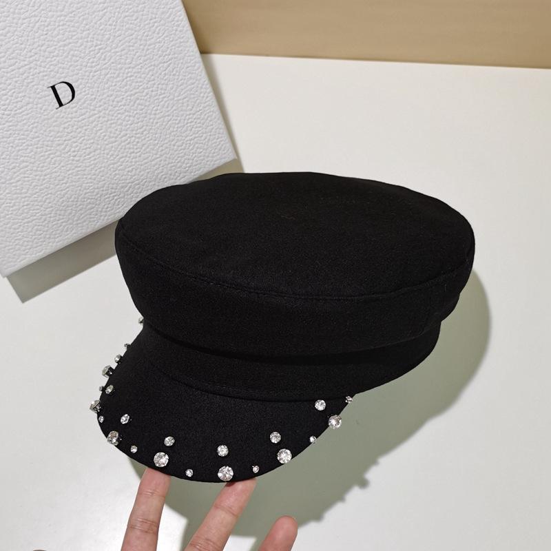 Berets Fashion Wool Sailor Hats For Women Winter Military Hat European Rhinestone Black Navy Cap Casual Ladies Beret Tide, Khaki
Berets Fashion Wool Sailor Hats For Women Winter Military Hat European Rhinestone Black Navy Cap Casual Ladies Beret Tide, Khaki