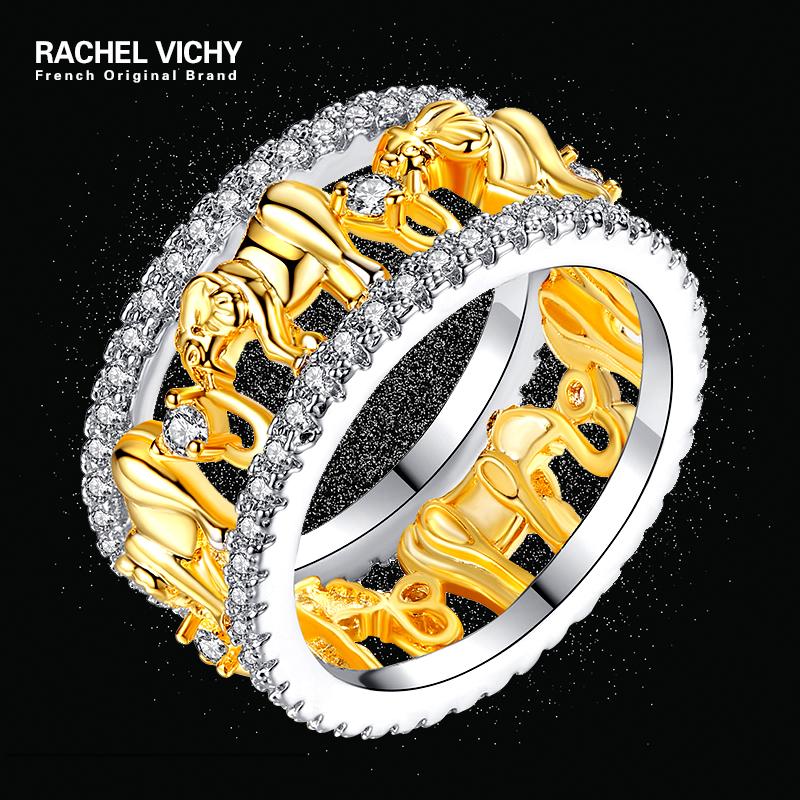 Wedding Rings RACHEL VICHY Golden Elephant Hollow For Women Creative Simple Lady Luxurious Zircon Ring Fashion Jewelry Size 6-9 WL-R252
Wedding Rings RACHEL VICHY Golden Elephant Hollow For Women Creative Simple Lady Luxurious Zircon Ring Fashion Jewelry Size 6-9 WL-R252