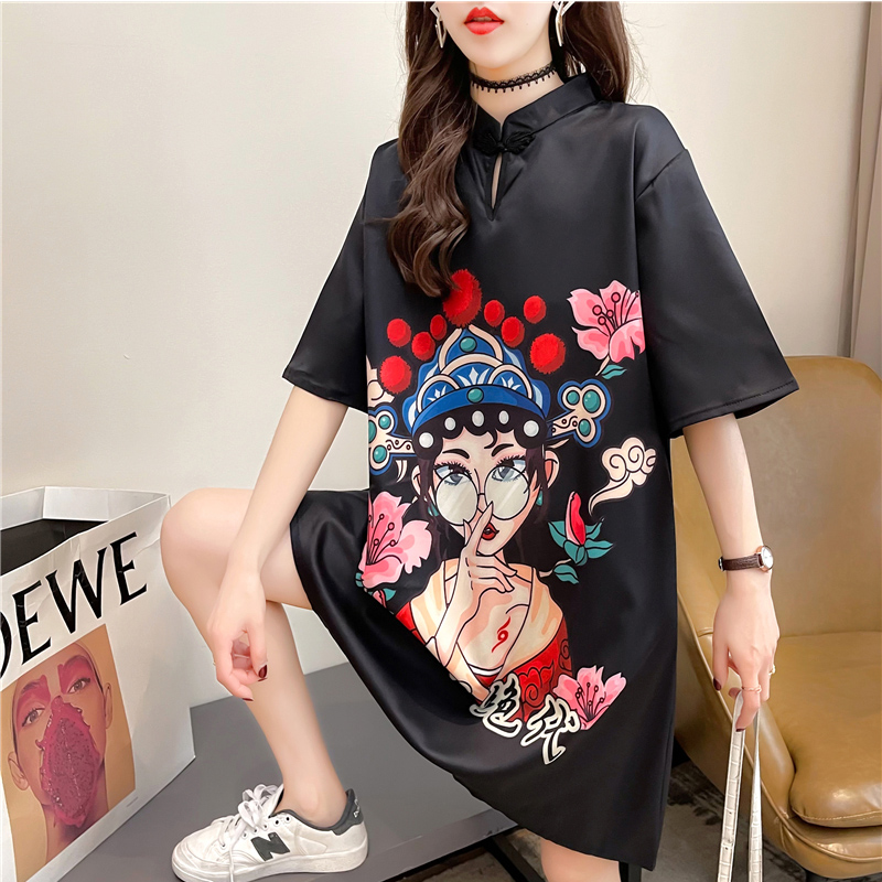 QNPQYX Summer Overszied T Shirt Cartoon Drama Print Gothic Chinese Style Shirts Pullover Half Sleeve Straight T Shirts for Women, Black
QNPQYX Summer Overszied T Shirt Cartoon Drama Print Gothic Chinese Style Shirts Pullover Half Sleeve Straight T Shirts for Women, Black