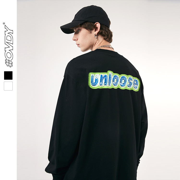 wxwovdy 2021 autumn new street fashion brand simple personalized letter print oversize off shoulder long sve, Black
wxwovdy 2021 autumn new street fashion brand simple personalized letter print oversize off shoulder long sve, Black