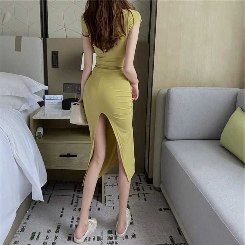 WOMENGAGA Women's Elastic Slim Short Sleeve Round Neck Long T Shrit Maxi Dress Split Hips Sexy Korea Dresses U9NU 210603, Blue
WOMENGAGA Women's Elastic Slim Short Sleeve Round Neck Long T Shrit Maxi Dress Split Hips Sexy Korea Dresses U9NU 210603, Blue