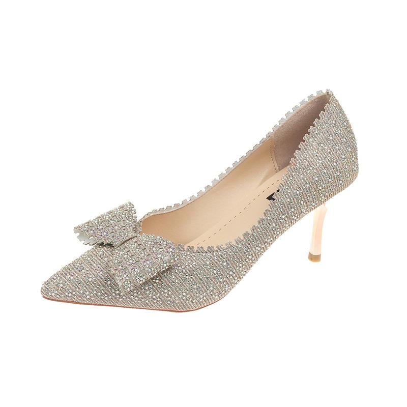 Dress Shoes Autumn 2021 High-heeled Female Stiletto Fairy Style Sequin Pointed Toe Banquet Bow Large Size Single, Gold
Dress Shoes Autumn 2021 High-heeled Female Stiletto Fairy Style Sequin Pointed Toe Banquet Bow Large Size Single, Gold