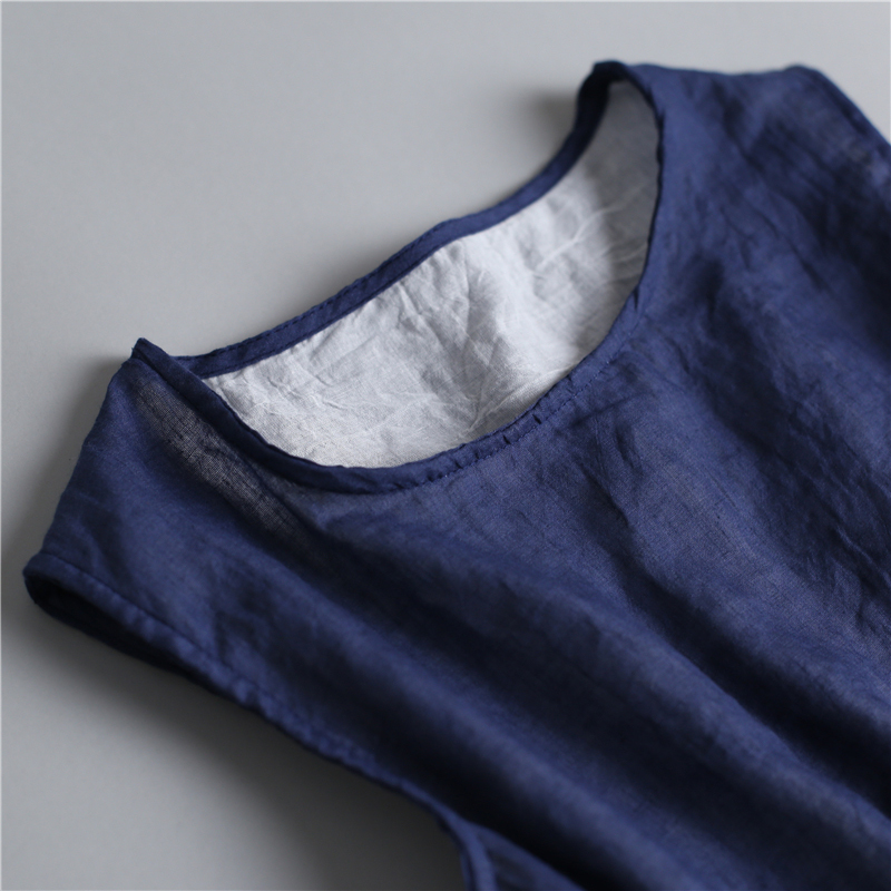Summer New Arts Style Women sleeveless Tank Tops cotton linen Casual White Top Femme Vintage Tank Top Plus Size S731 210308