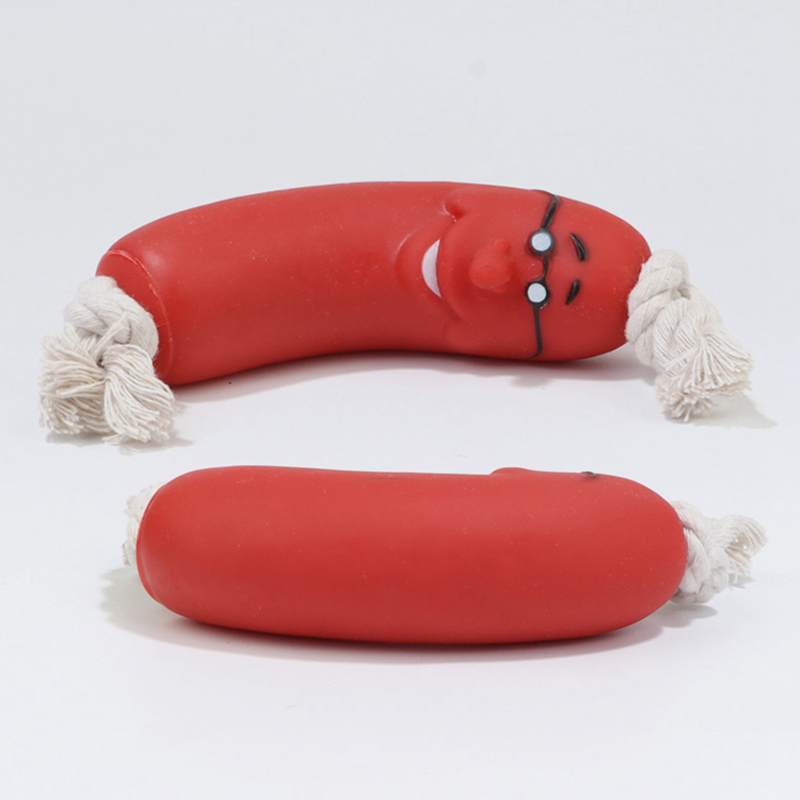 free shipping Funny pet toys sausage for pets healthy latex dog Ultra Bouncy Durable Dog Chew toy Puppy Teething Toys and Pet Cleans Teet