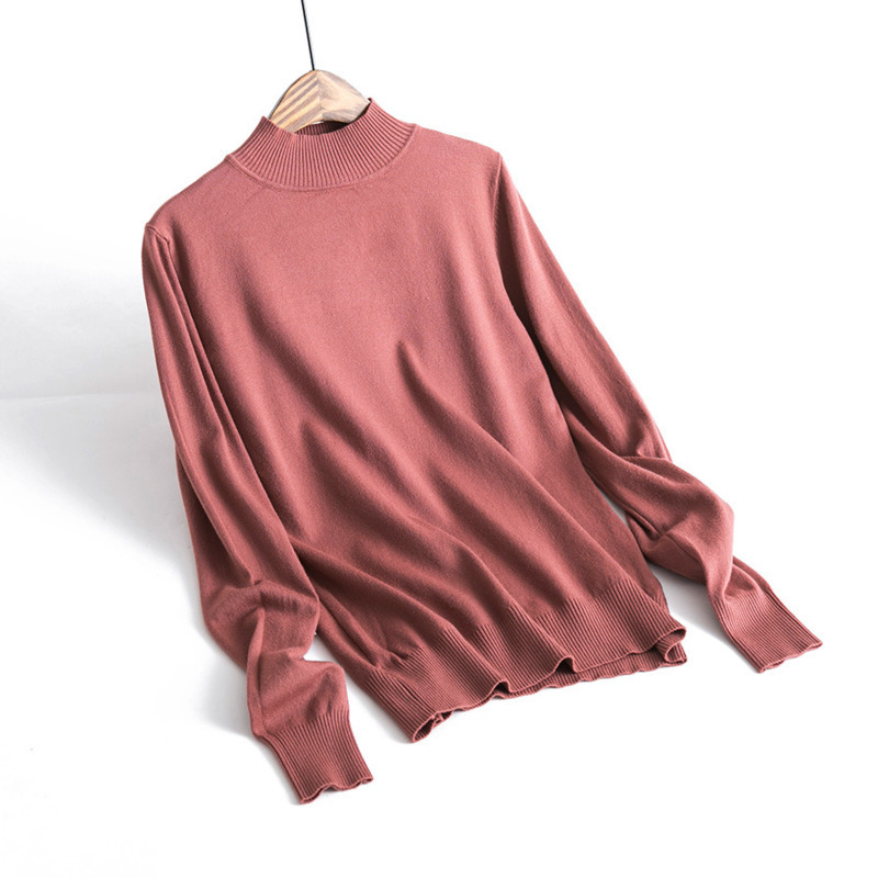 Lizkova Winter 50% Wool Tops Woman Cashmere Knitted Turtleneck Sweater Classic Soft Pullover 210218