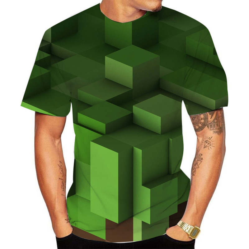 printed three-dimensional block building block pattern men's 3d t-shirt short-sleeved party street round neck summer minecraft, White;black
printed three-dimensional block building block pattern men's 3d t-shirt short-sleeved party street round neck summer minecraft, White;black