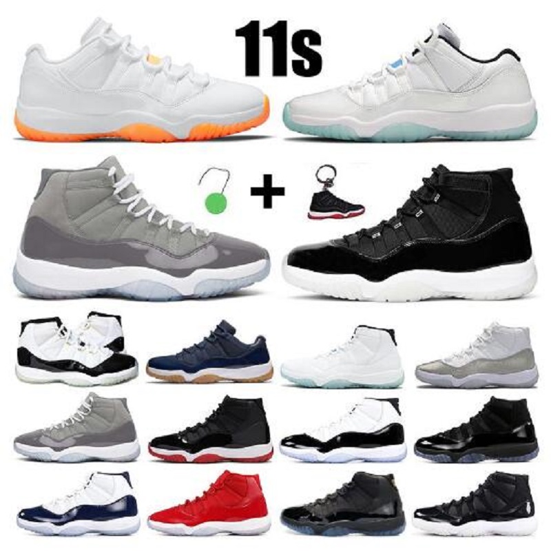 

11 basketball shoes jumpman 11s 25th Anniversary Legend Blue Low Citrus DMP Gold Eyelet Cap and Gown women mens trainers sports sneakers, Color45