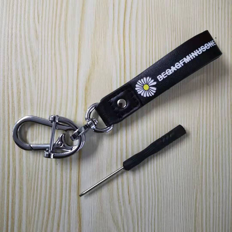 Creative Boutique Car KeyRings Personalized Color Printing Real Super Fiber Leather Waist Hanging Car Accessories