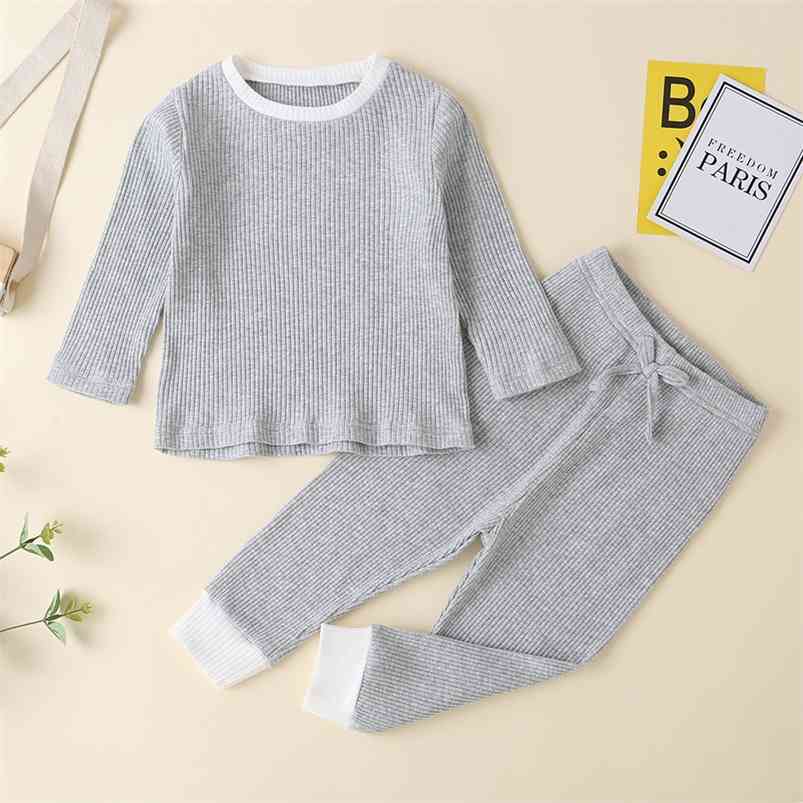 Winter Children Sets Casual Boys Long Sleeve O Neck T-shirt Pants Gray Solid Clothes 3M- 210629
Winter Children Sets Casual Boys Long Sleeve O Neck T-shirt Pants Gray Solid Clothes 3M- 210629