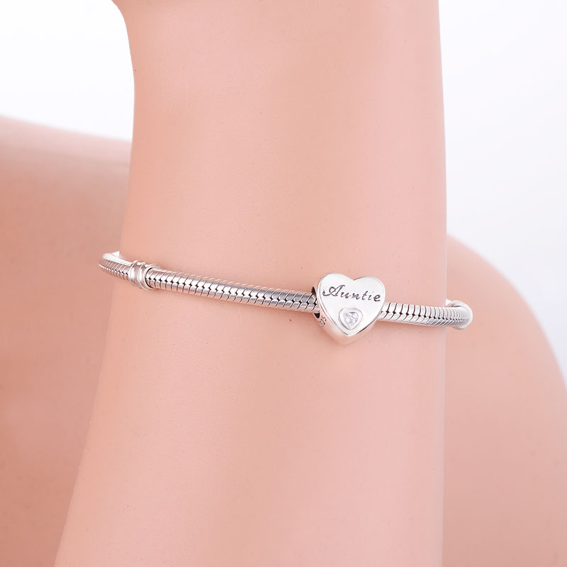 Fit Original Charm Bracelet 925 Silver Girlfriend My Hero Soulmate Little Sister Pink Zircon Heart Bead Making Berloque 2021