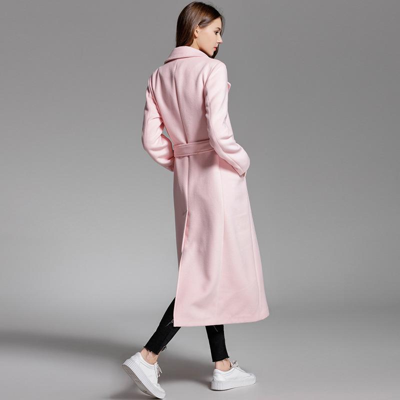 Women' Wool & Blends Runway Pink Double-face Cashmere Coat Women Winter Turn Down Collar Slim Belt Long Woolen Warm Overcoat Casaco Feminin
Women' Wool & Blends Runway Pink Double-face Cashmere Coat Women Winter Turn Down Collar Slim Belt Long Woolen Warm Overcoat Casaco Feminin