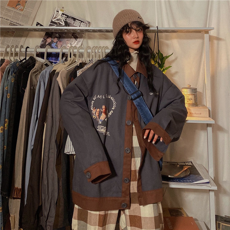 2021 New Deeptown Novo Hit Womens Outono Roupas Do Vintage Oversized Carta Impresso Quente Jaqueta Solta Casual Contraste Casaco Skra, Gray
2021 New Deeptown Novo Hit Womens Outono Roupas Do Vintage Oversized Carta Impresso Quente Jaqueta Solta Casual Contraste Casaco Skra, Gray
