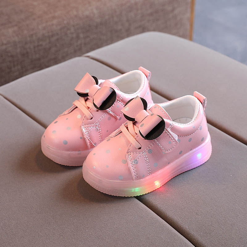 Sneakers Led Kids Shoes Casual Girls Child Baby Leather Bowknot Dots Toddler Footwear B4204, White
Sneakers Led Kids Shoes Casual Girls Child Baby Leather Bowknot Dots Toddler Footwear B4204, White