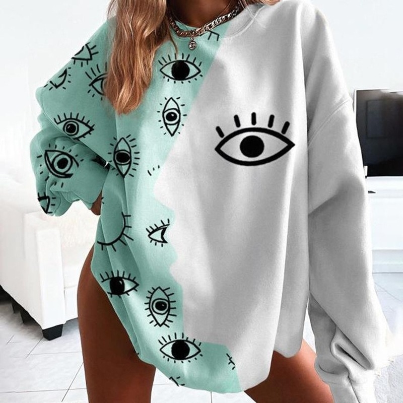 2021 Green White Contrast Fun Eyes Printing Sweatshirt Women Casual Loose Plus Size Thin Tops Long Sleeve New Autumn Fashion Girls Uh7m
2021 Green White Contrast Fun Eyes Printing Sweatshirt Women Casual Loose Plus Size Thin Tops Long Sleeve New Autumn Fashion Girls Uh7m