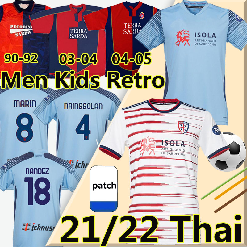 21/22 Cagliari Calcio Soccer Jerseys Retro 2003 04 05 Zola #10 Gobbi 1990 91 92 Nainggolan Joao Pedro Simeone Godin Pellegrini 2021 2022 Men Kids Kits football jersey, 20-21 home
21/22 Cagliari Calcio Soccer Jerseys Retro 2003 04 05 Zola #10 Gobbi 1990 91 92 Nainggolan Joao Pedro Simeone Godin Pellegrini 2021 2022 Men Kids Kits football jersey, 20-21 home