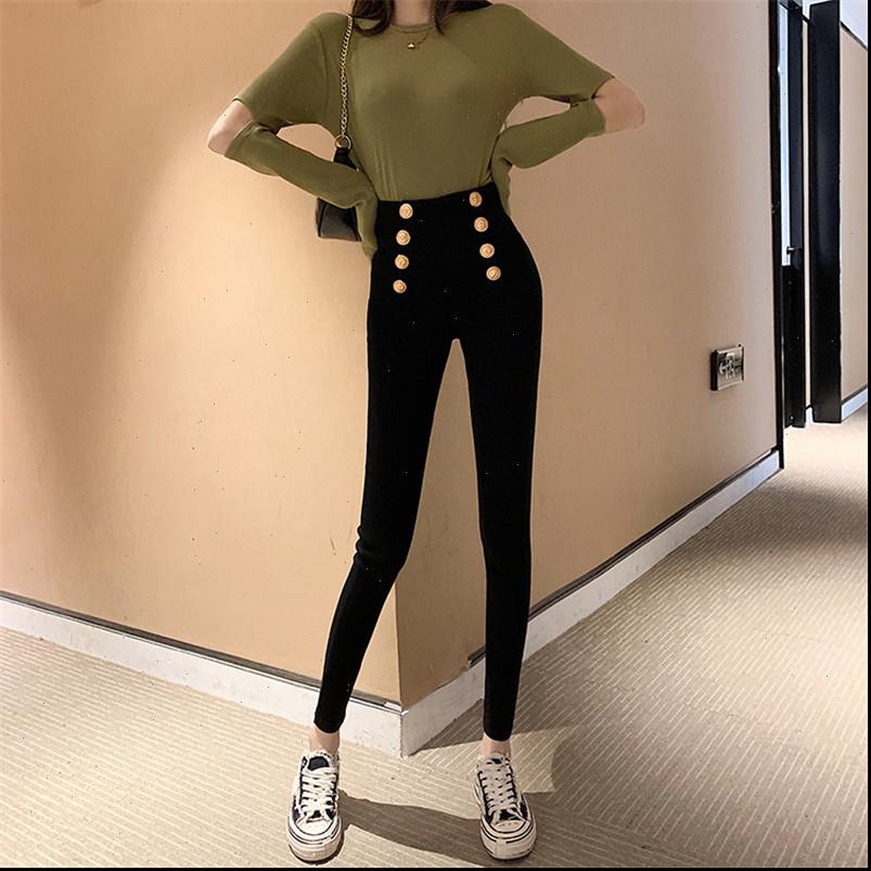 real s2021 spring new black double breasted leggings irregular stretch pants womens casual high waist was thin pencil pants, Black;white
real s2021 spring new black double breasted leggings irregular stretch pants womens casual high waist was thin pencil pants, Black;white