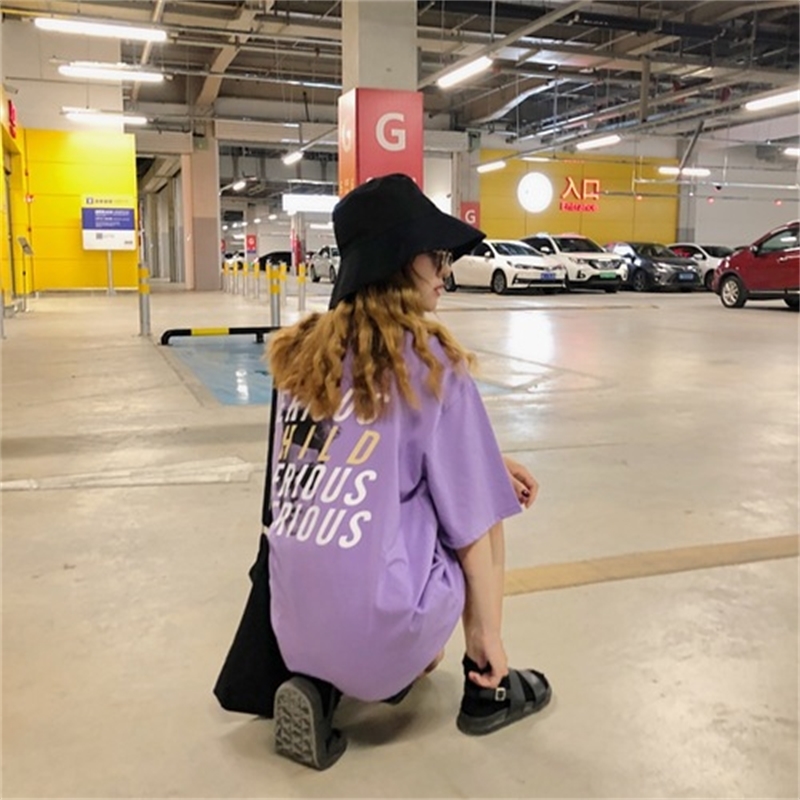 Chic Vaporwave Back Graphic Letter Printed Cool Must Have Loose Ladies Tee Top Japanese Harajuku Street Style Girl T shirts 210306