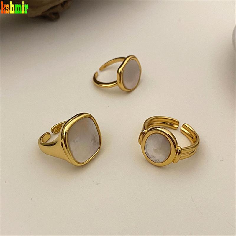 Cluster Rings Kshmir 2021 Square White Fritillaria Copper Gold Ring Temperament Women's Simple Index Finger Jewelry Gifts, Golden;silver
Cluster Rings Kshmir 2021 Square White Fritillaria Copper Gold Ring Temperament Women's Simple Index Finger Jewelry Gifts, Golden;silver