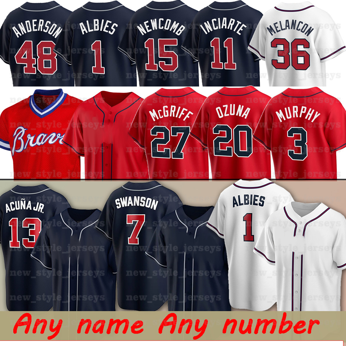 Atlanta Ronald Acuna Jr. Braves Jerseys Baseball Freddie Freeman Ozzie Albies Dansby Swanson Chipper Jones Marcell Ozuna Austin Riley Men Marcell Oz Atlanta Ronald Acuna Jr. Braves Jerseys Baseball Freddie Freeman Ozzie Albies Dansby Swanson Chipper Jones Marcell Ozuna Austin Riley Men Marcell Oz