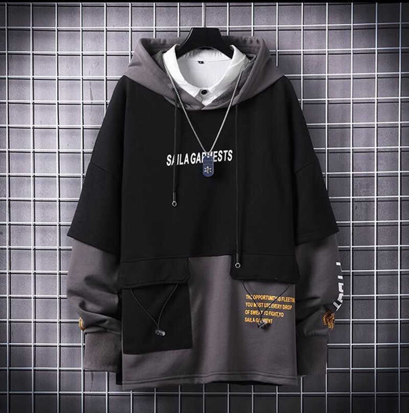 2020 New Casual Men Clothing Fashion Japan Style Hoodies Streetwear Harajuku Sweatshirt Hip Hop Long sleeve Y0809