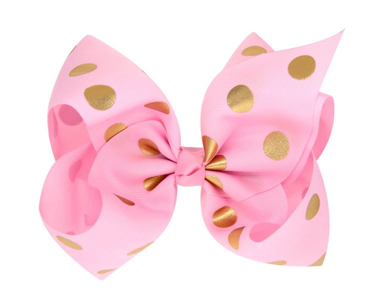 20 Colors 8 Inch Baby Ribbon Bow Hairpin Stamp Dot Clips Girls Large Bowknot Barrette Kids Hair Boutique Children Hair Accessories