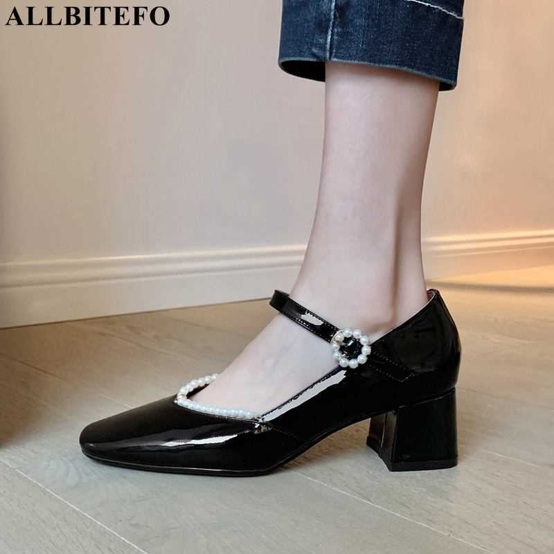 ALLBITEFO Beaded Design natural genuine leather women heels spring thick heel fashion street high heel shoes high heels 210611, As picture
ALLBITEFO Beaded Design natural genuine leather women heels spring thick heel fashion street high heel shoes high heels 210611, As picture