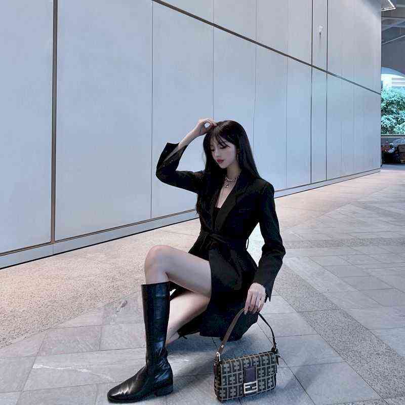 Women's Spring Jackets Elegant White Black Office Wear with Belt Suit Blazer Coat Long Sleeve Ladies Dress for Women 211122