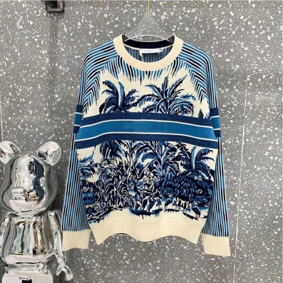2021 Autumn/Winter knit sweater SSS Top Design High-end men and women with blue coconut striped letter logo, White;black
2021 Autumn/Winter knit sweater SSS Top Design High-end men and women with blue coconut striped letter logo, White;black
